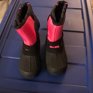 Pink and black girls winter boots.
